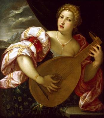 unknow artist Young Woman Playing a Lute